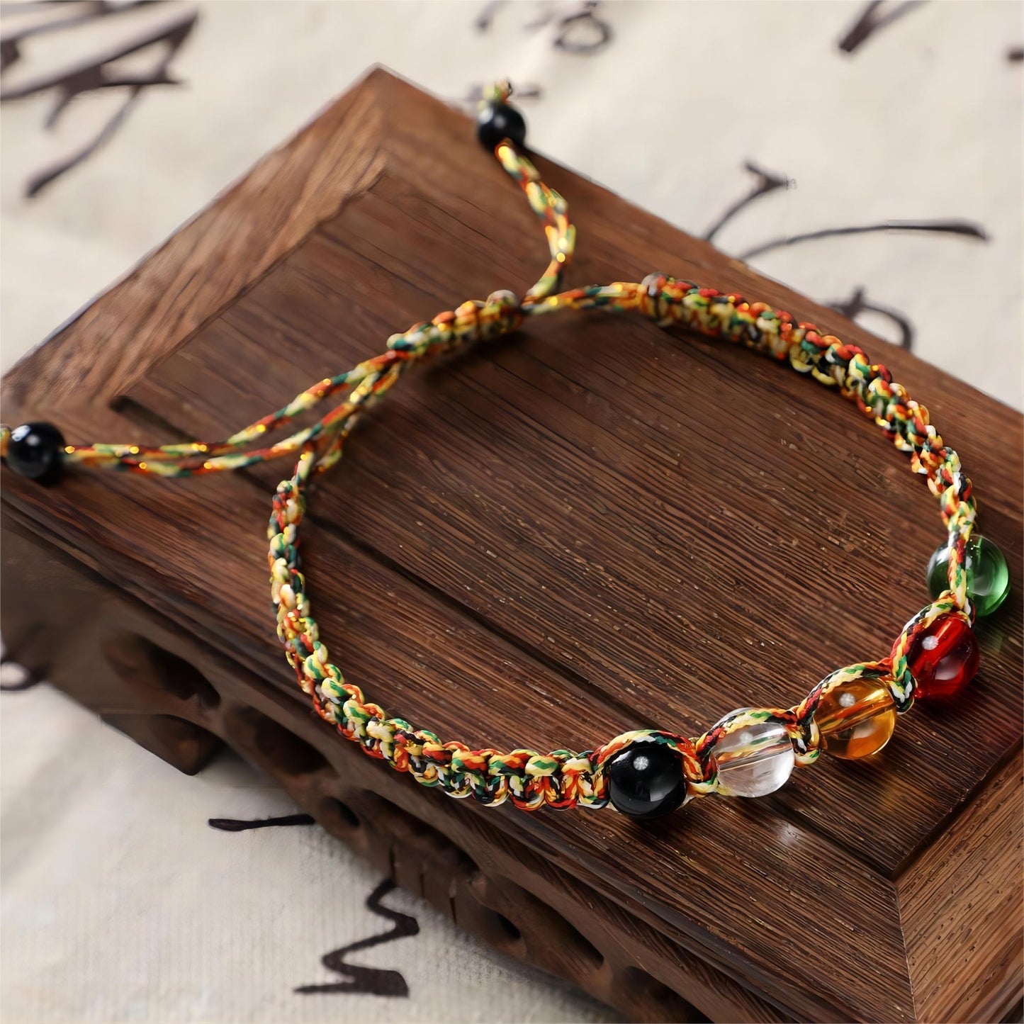 Five Elements Bead Bracelet Tibetan Colorful Rope Colorful Red Rope Glass Bead Seller's Small Gift