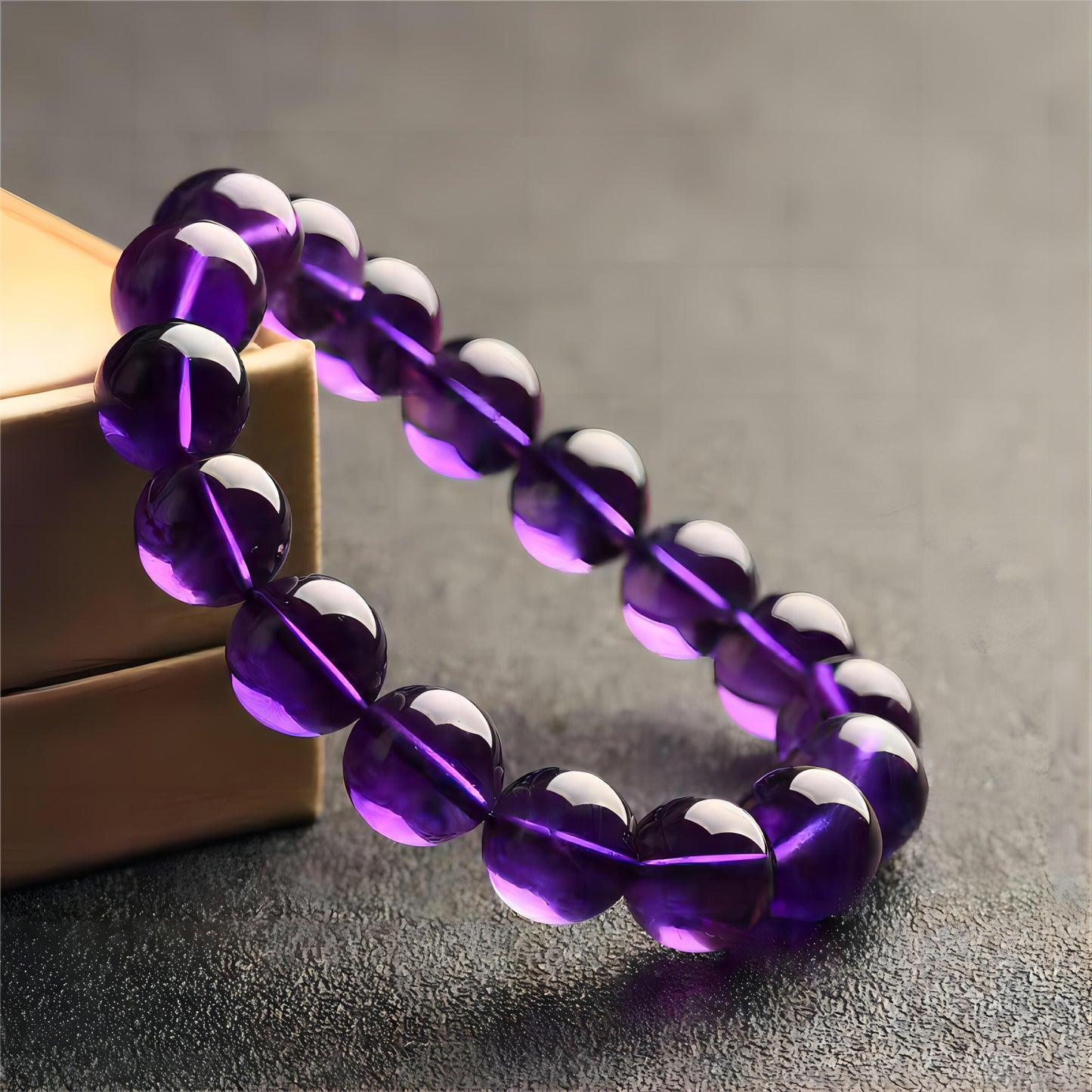 Amethyst Bracelet Violet Deep Amethyst Single Loop Bracelet Amethyst Jewelry Men's and Women's Birthday Gift