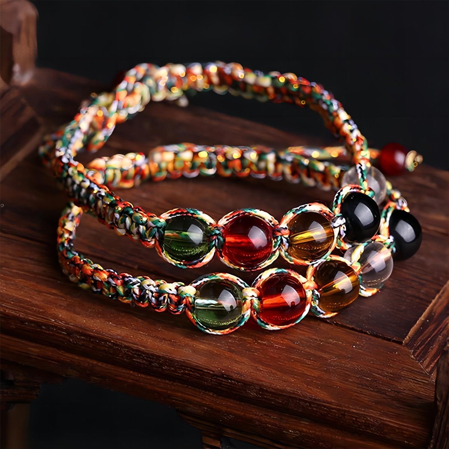 Five Elements Bead Bracelet Tibetan Colorful Rope Colorful Red Rope Glass Bead Seller's Small Gift