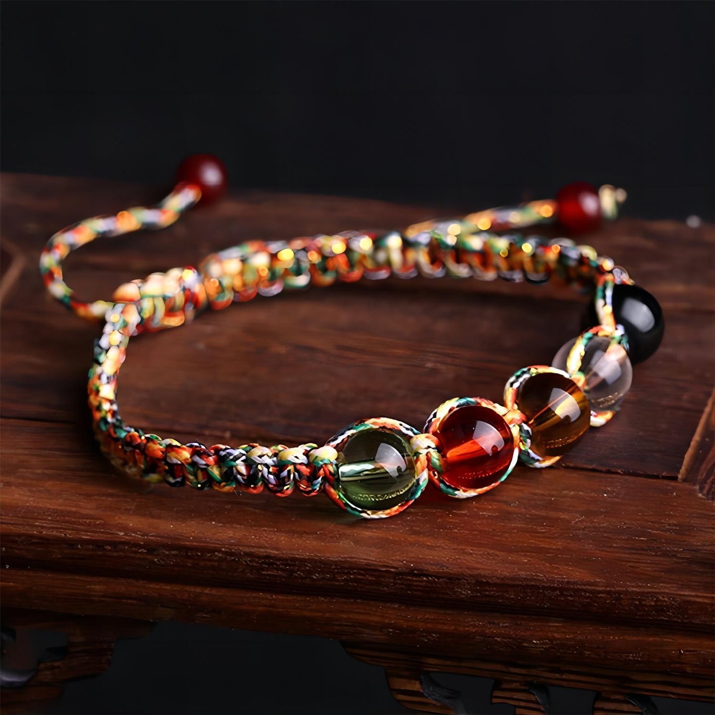 Five Elements Bead Bracelet Tibetan Colorful Rope Colorful Red Rope Glass Bead Seller's Small Gift