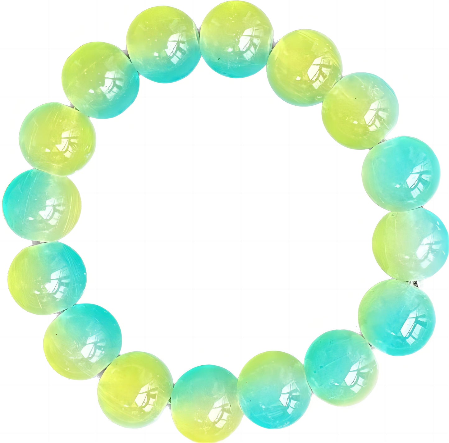 Ice transparent gradient bracelet 10mm 12mm dual color ice cracked bracelet student prayer beads