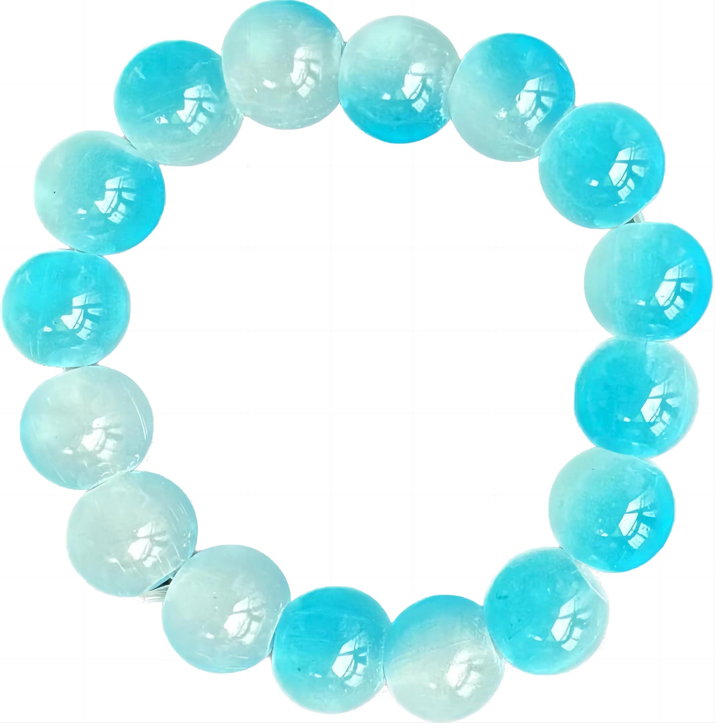 Ice transparent gradient bracelet 10mm 12mm dual color ice cracked bracelet student prayer beads