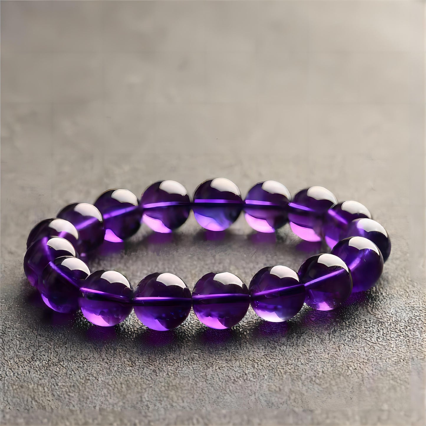 Amethyst Bracelet Violet Deep Amethyst Single Loop Bracelet Amethyst Jewelry Men's and Women's Birthday Gift