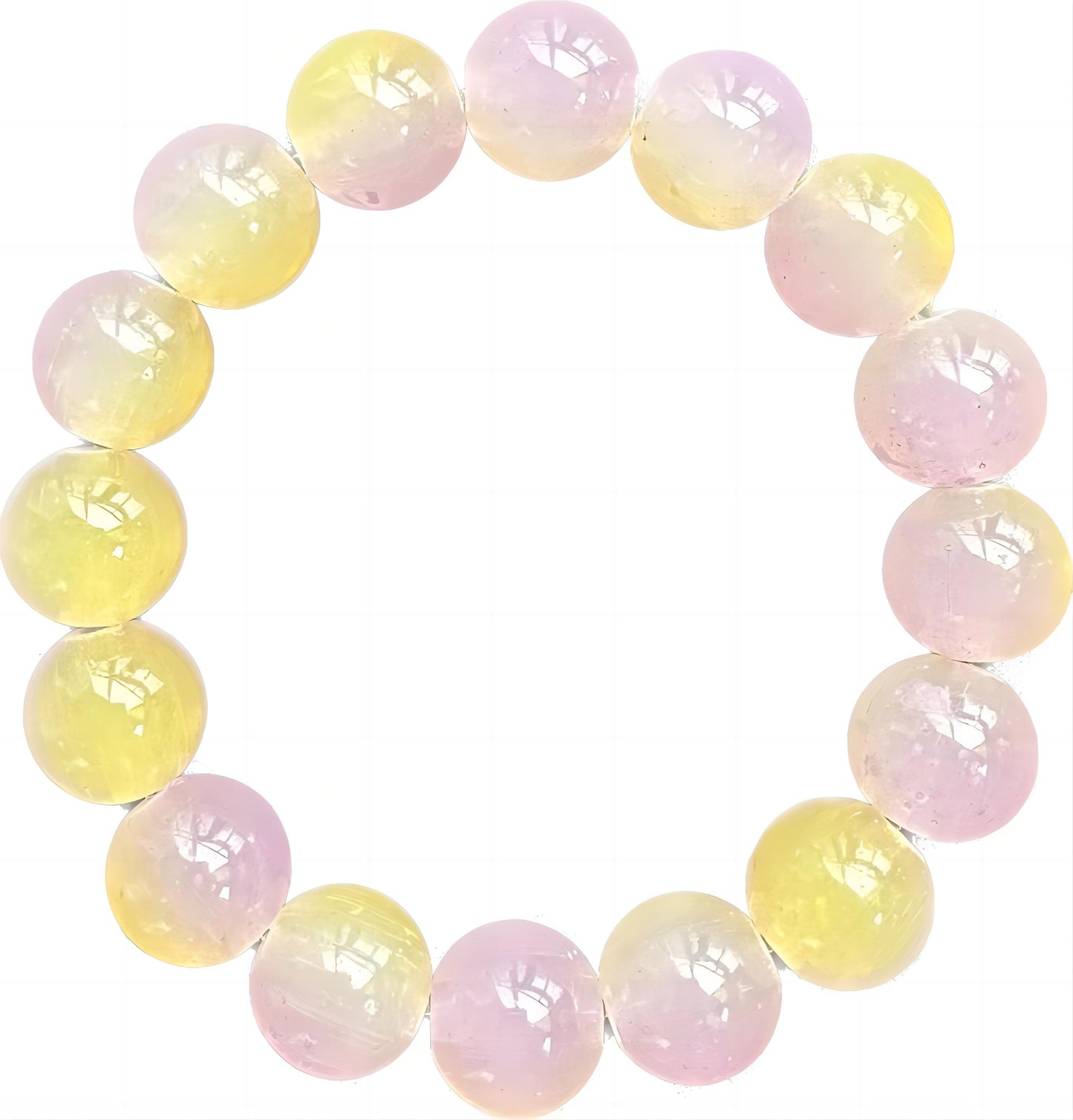 Ice transparent gradient bracelet 10mm 12mm dual color ice cracked bracelet student prayer beads