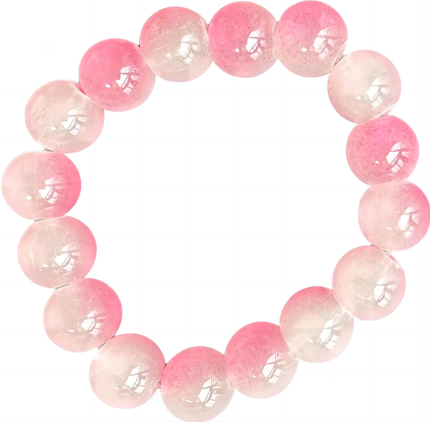 Ice transparent gradient bracelet 10mm 12mm dual color ice cracked bracelet student prayer beads